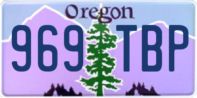 OR license plate 969TBP