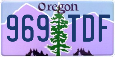 OR license plate 969TDF