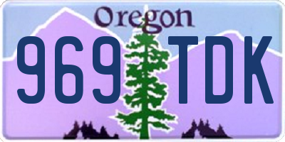OR license plate 969TDK