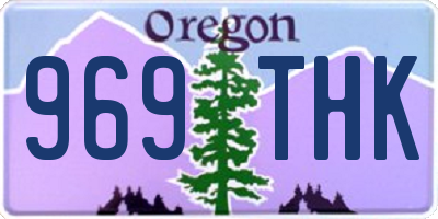 OR license plate 969THK