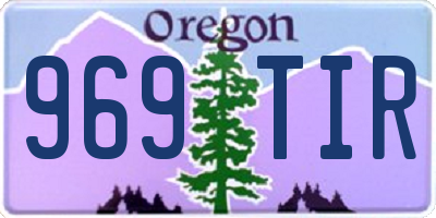 OR license plate 969TIR