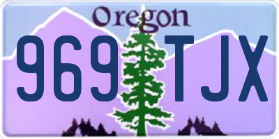 OR license plate 969TJX