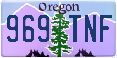 OR license plate 969TNF