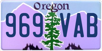 OR license plate 969VAB