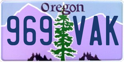 OR license plate 969VAK
