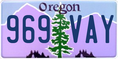 OR license plate 969VAY