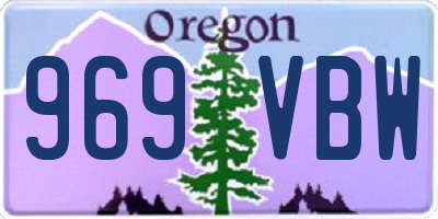 OR license plate 969VBW