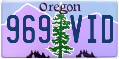 OR license plate 969VID