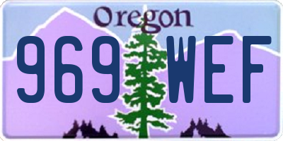 OR license plate 969WEF