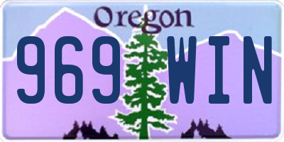 OR license plate 969WIN