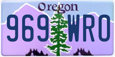OR license plate 969WRO