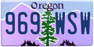 OR license plate 969WSW