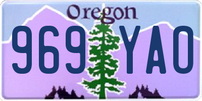 OR license plate 969YAO