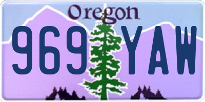 OR license plate 969YAW
