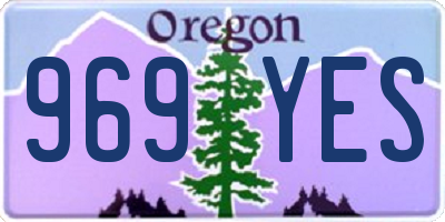 OR license plate 969YES