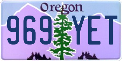 OR license plate 969YET