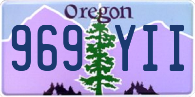 OR license plate 969YII