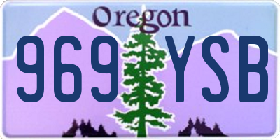 OR license plate 969YSB