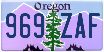 OR license plate 969ZAF