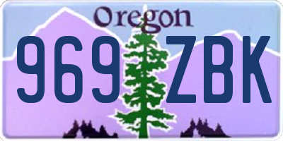 OR license plate 969ZBK