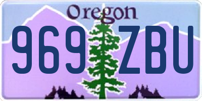 OR license plate 969ZBU