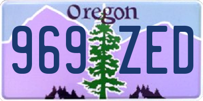 OR license plate 969ZED