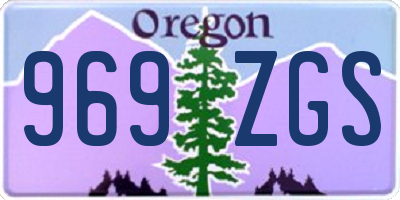 OR license plate 969ZGS