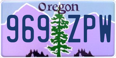 OR license plate 969ZPW