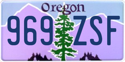 OR license plate 969ZSF