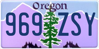 OR license plate 969ZSY