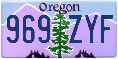 OR license plate 969ZYF