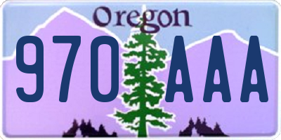 OR license plate 970AAA