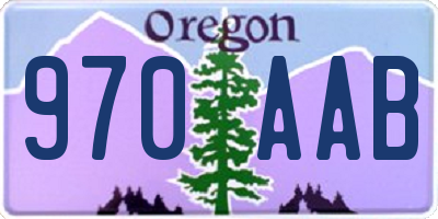 OR license plate 970AAB