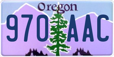 OR license plate 970AAC