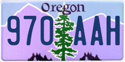 OR license plate 970AAH