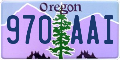 OR license plate 970AAI