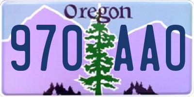 OR license plate 970AAO