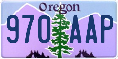 OR license plate 970AAP