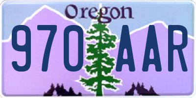 OR license plate 970AAR