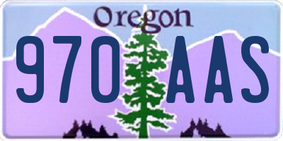 OR license plate 970AAS