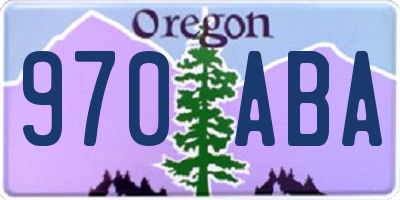 OR license plate 970ABA