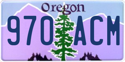 OR license plate 970ACM
