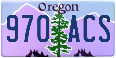 OR license plate 970ACS