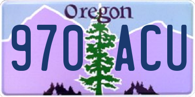 OR license plate 970ACU