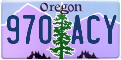 OR license plate 970ACY
