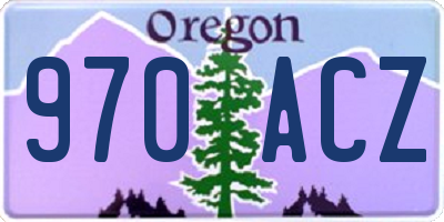OR license plate 970ACZ