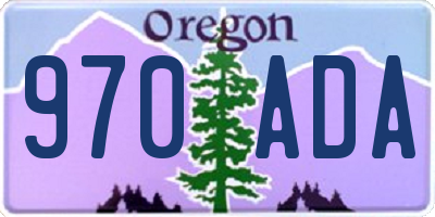 OR license plate 970ADA