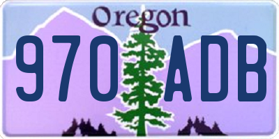 OR license plate 970ADB