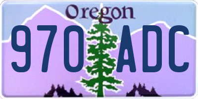 OR license plate 970ADC