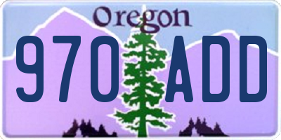 OR license plate 970ADD